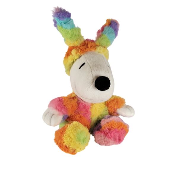 Peanuts Snoopy Plush 9" Bunny Ears Rainbow Suit Easter Stuffed Toy Hallmark 2018 - Picture 4 of 15